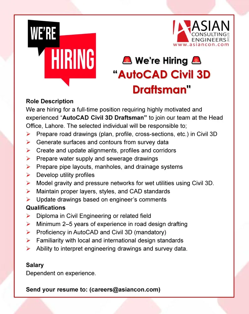 Civil 3D Draftsman Job